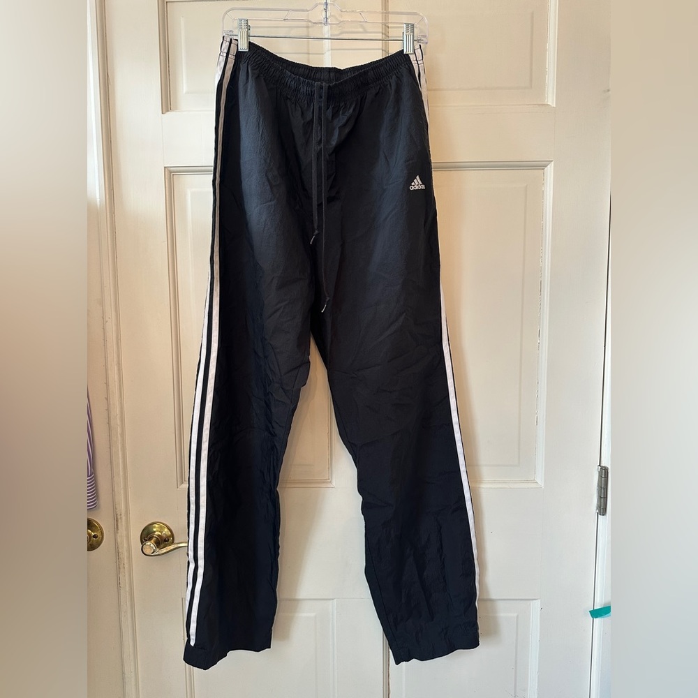 Adidas Women's Track Pants - black and White, large